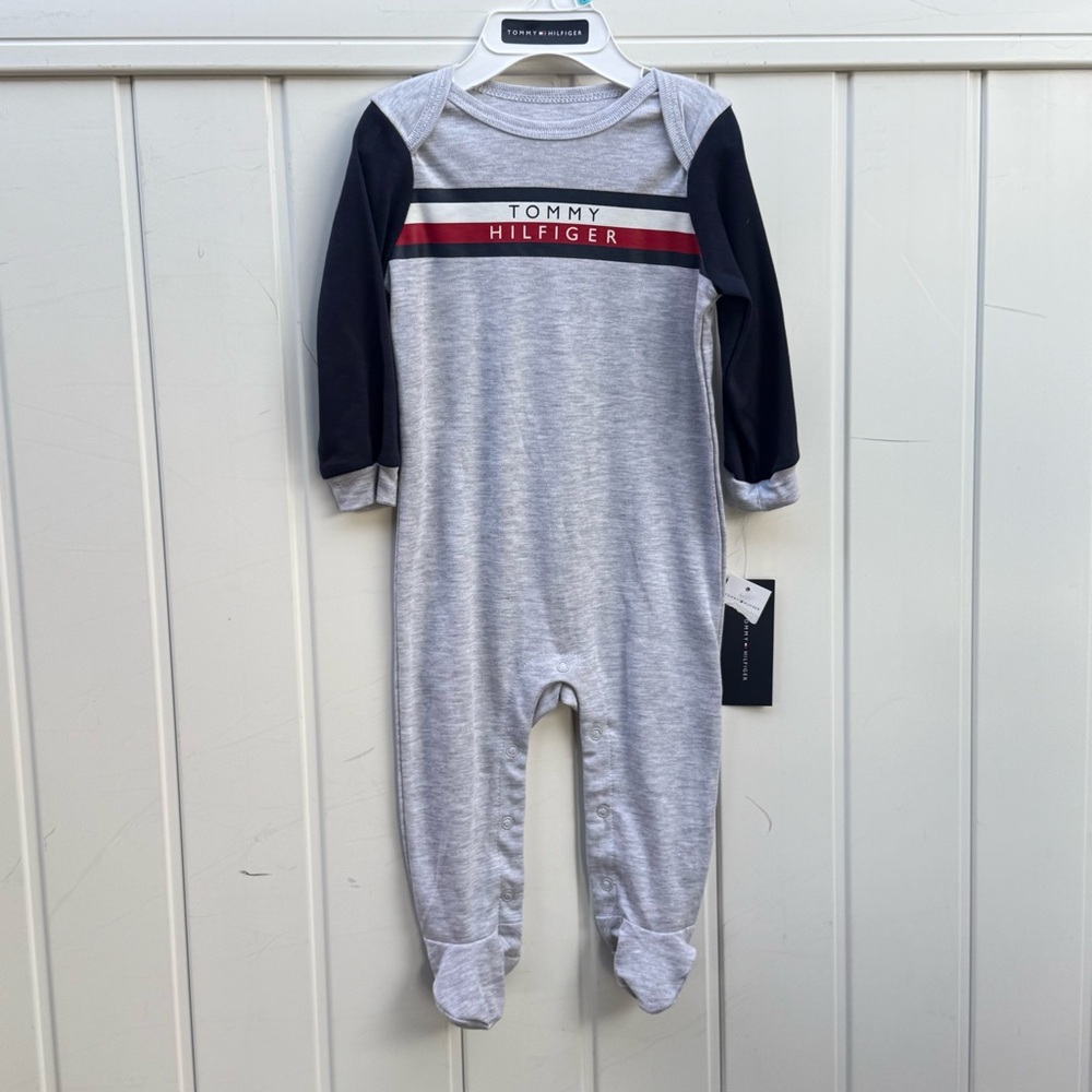 Tommy Hilfiger Gray and Black Kids Footie